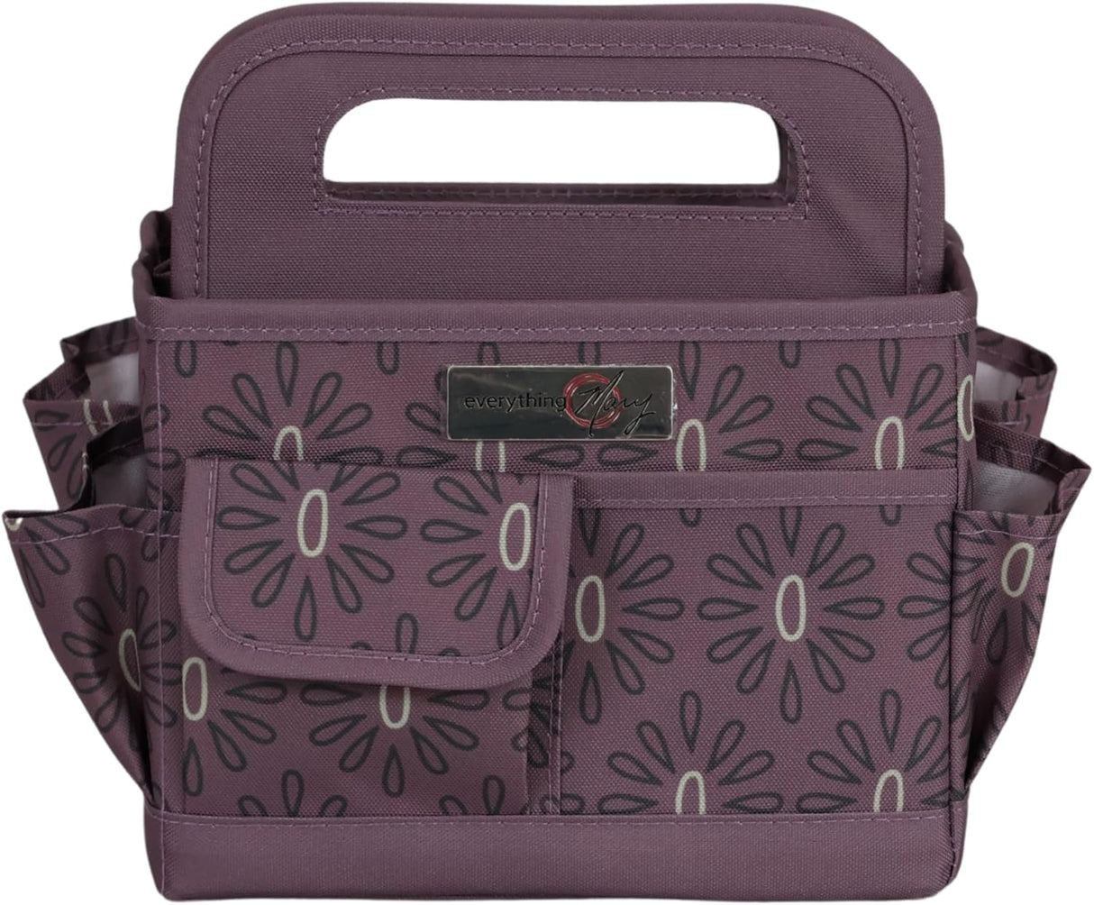 Everything Mary Collapsible Desktop Craft Caddy, Purple Geometric – Polyester Craft & Art Supply Organizer with 12 Storage Compartments