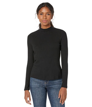 Liverpool Petite Mock Neck Long Sleeve Tee Black PXL