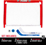 Franklin Sports NHL s Mini Hockey Set - Includes 1 Knee Hockey Goal - 2 Mini Hockey Sticks + 2 Foam Balls - Indoor Mini Hockey Goal + Sticks Set