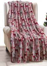 Noblehouse velvet touch holiday throw fleece blanket (50" x 60")