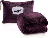 Comfort Fly Travel Blanket & Pillow – 2-in-1 Micro Plush Airplane Blanket with Carry Case (40" x 70")