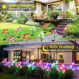 4-Pack Solar Powered Garden Flowers with Lights - Waterproof, Easy Install, No Wiring Needed