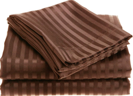 Noble house 1800 series wrinkle resistant embossed stripe sheet set