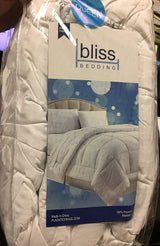 Home essentials full or queen size reversible down alternative embossed stripe comforter - white