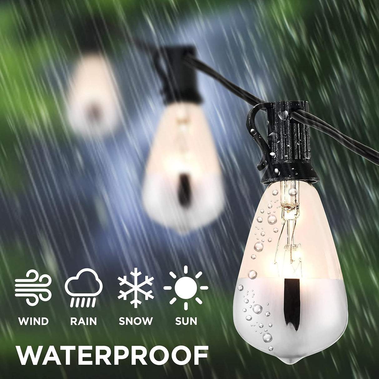 10-light indoor/outdoor rustic industrial incandescent c7 half-chrome bulb string lights