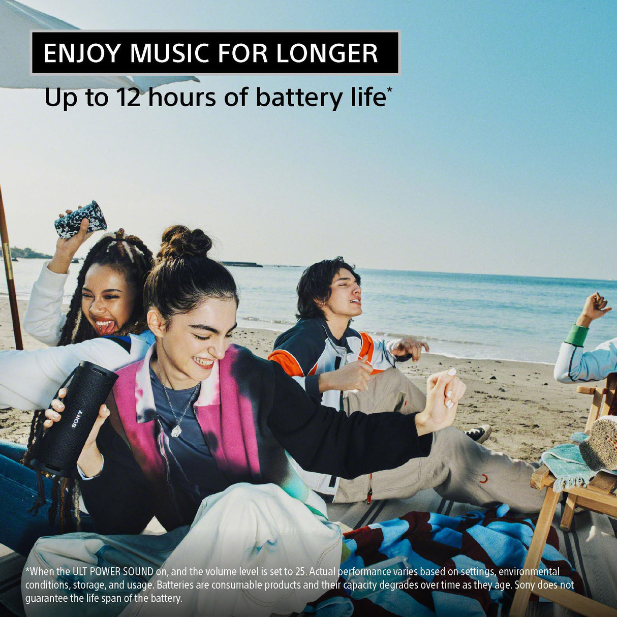 Sony ULT FIELD 1 Wireless Portable Bluetooth Speaker - Black (SRS-ULT10/B) – Certified Refurbished