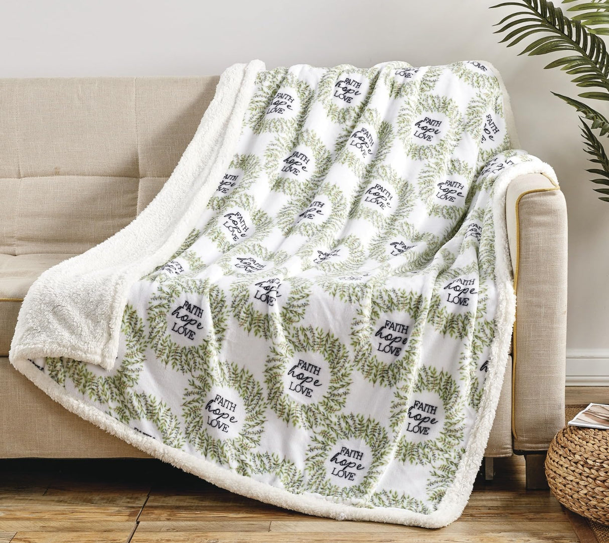 Faith Hope Love Home Decor Oversized Luxe Plush Throw Blanket