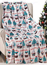 Noblehouse velvet touch holiday throw fleece blanket (50" x 60")