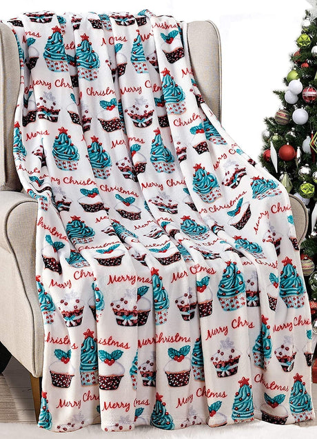 Noblehouse velvet touch holiday throw fleece blanket (50" x 60")