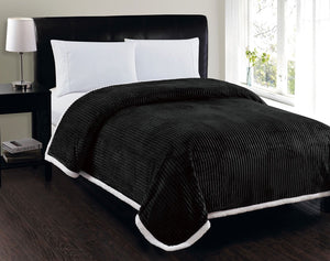 Decor&More Home Essentials Corduroy Sherpa Blanket (Multiple Size Options)