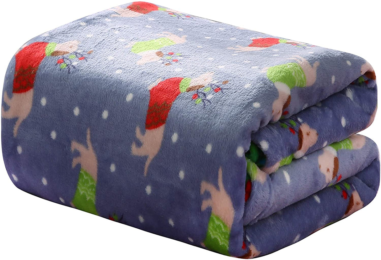 Noblehouse velvet touch holiday throw fleece blanket (50" x 60")