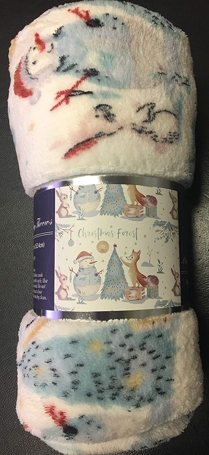Festive holiday microplush throw blanket (50" x 60")