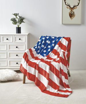 FAITH, HOPE, LOVE HOME DECOR American Flag Oversized 50" x 70" Throw Blanket