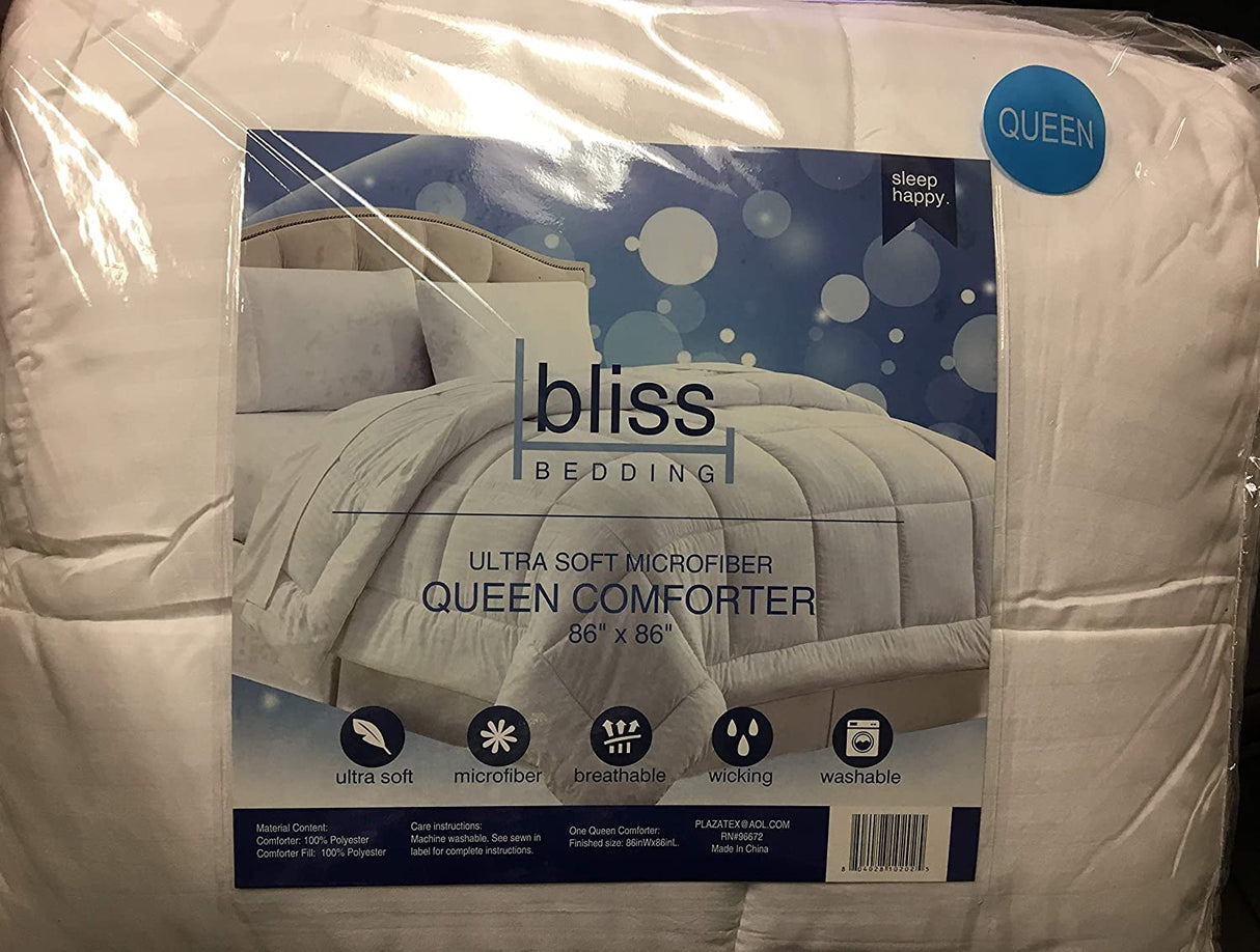 Home essentials full or queen size reversible down alternative embossed stripe comforter - white