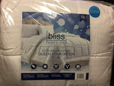 Home essentials full or queen size reversible down alternative embossed stripe comforter - white