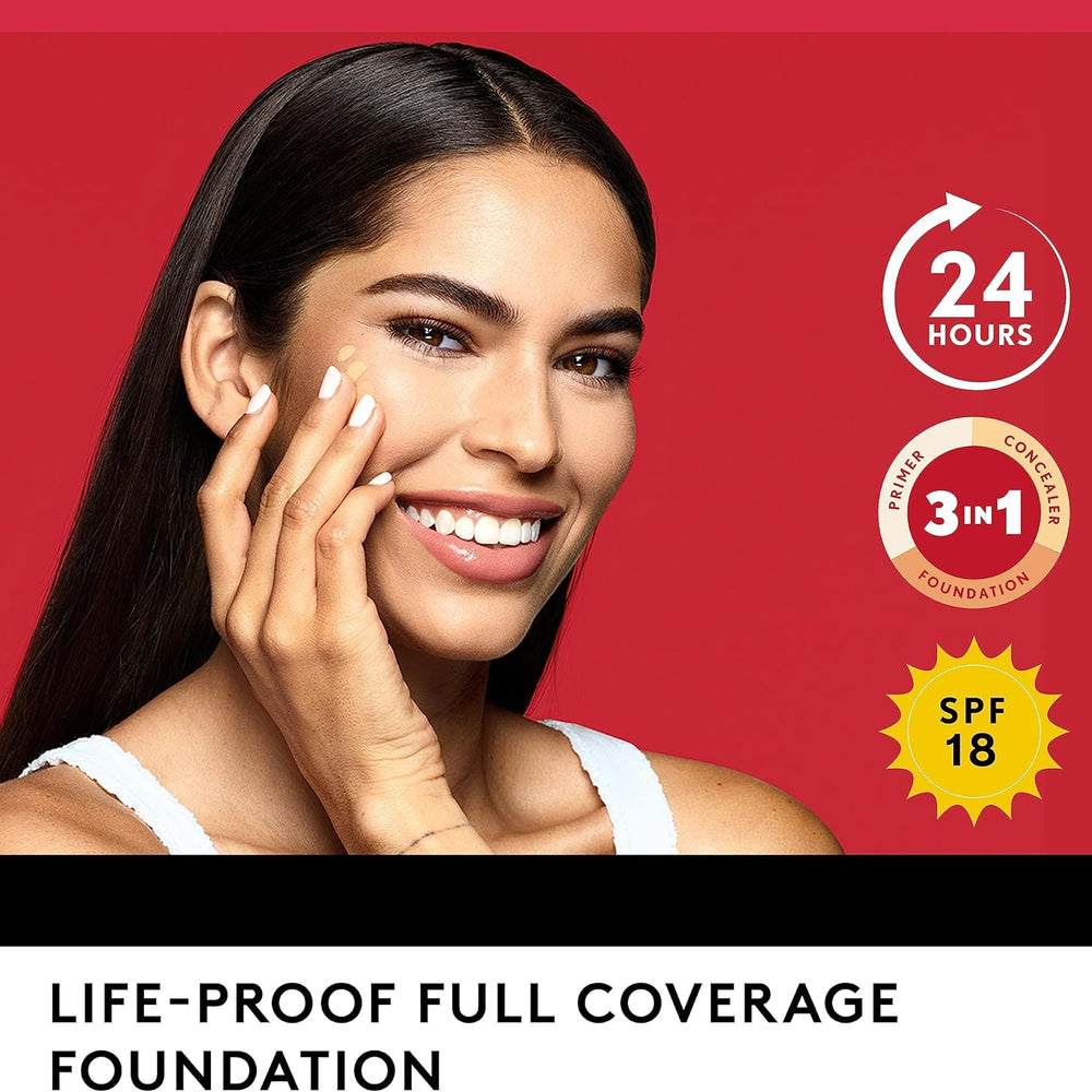 Covergirl Outlast Extreme Wear 3-in-1 Full Coverage Liquid Foundation, SPF 18 Sunscreen, Toasted Almond, 1 Fl. Oz.
