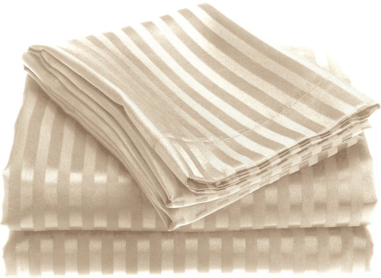 NobleHouse 1800 Series Wrinckle Resistant Embossed Stripe Sheet Set