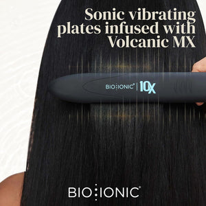 Bio Ionic 10X Styling Iron, Hair Straightener with 1" Sonic Vibrating Plates, Flat Iron with Moisturizing Heat Technology, Versatile Hair Straightener and Curler