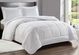 Home essentials full or queen size reversible down alternative embossed stripe comforter - white
