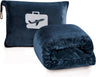 Comfort Fly Travel Blanket & Pillow" 2-in-1 Micro Plush Airplane Blanket with Carry Case (40" x 70")