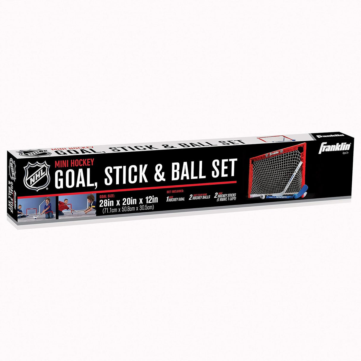 Franklin Sports NHL s Mini Hockey Set - Includes 1 Knee Hockey Goal - 2 Mini Hockey Sticks + 2 Foam Balls - Indoor Mini Hockey Goal + Sticks Set