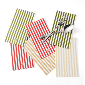 Tonal Striped Disposable Napkin Set 100 Pieces