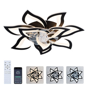 Modern Ceiling Fan with Lights Remote Control, 10 PCS Blades, 32"