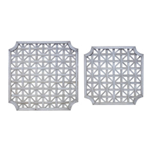 Woven Wood Square Wall Hanging (Set of 2)