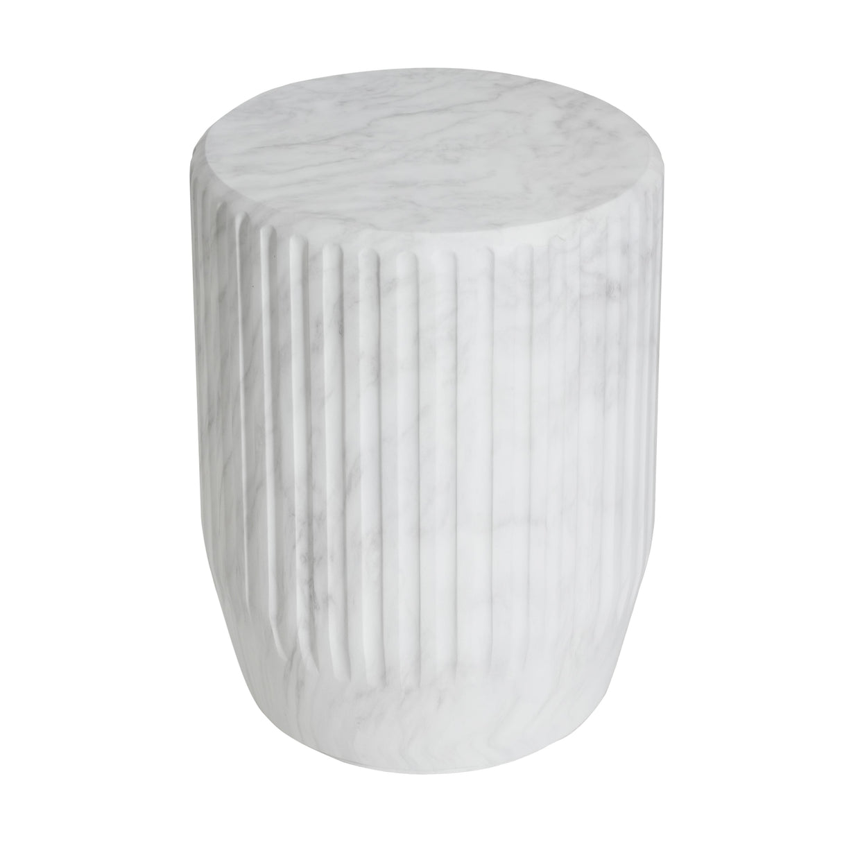 Outdoor Cicci Carved Side Table, White