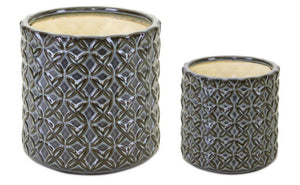 Geometric-Pattern-Ceramic-Pot-(Set-of-2)-Pots-&-Planters