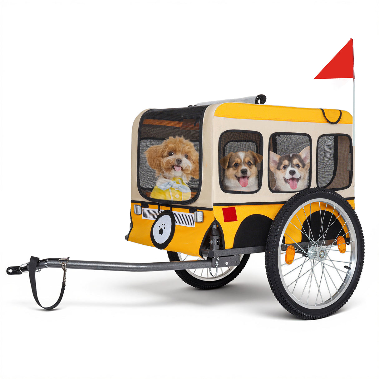 Large Folding Bike Trailer for Dogs – Heavy-Duty Steel Frame