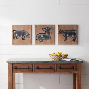 Farm Animal Plaque (Set of 3)