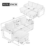 The Lionel Multifunctional Chenille Convertible Sofa Bed - USB and Storage