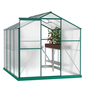 Polycarbonate Greenhouse - 6'x8' Heavy Duty Walk-in Plant Garden Greenhouse