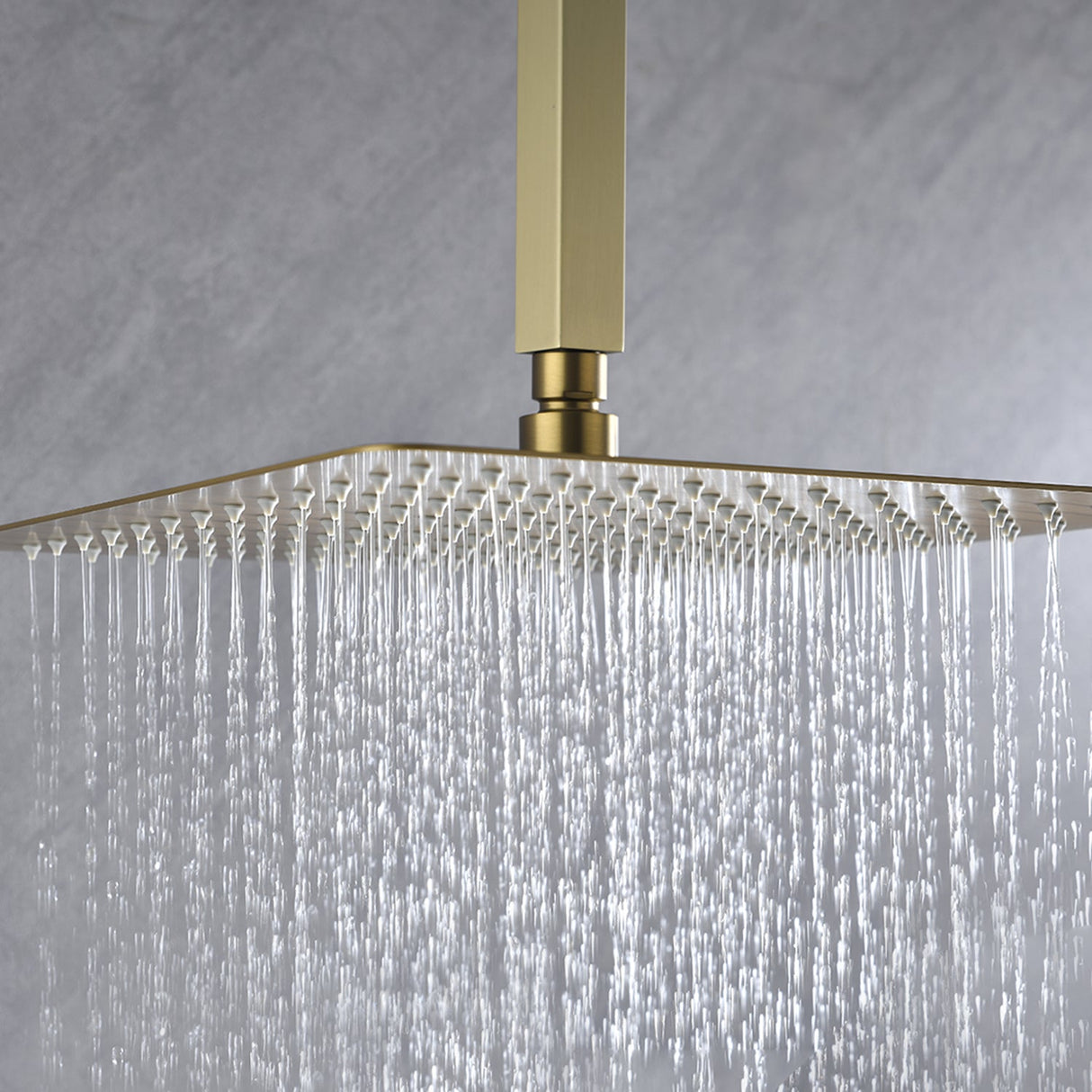 16 Inch Square Rain Shower Head - Brushed