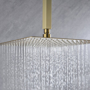 16 Inch Square Rain Shower Head - Brushed
