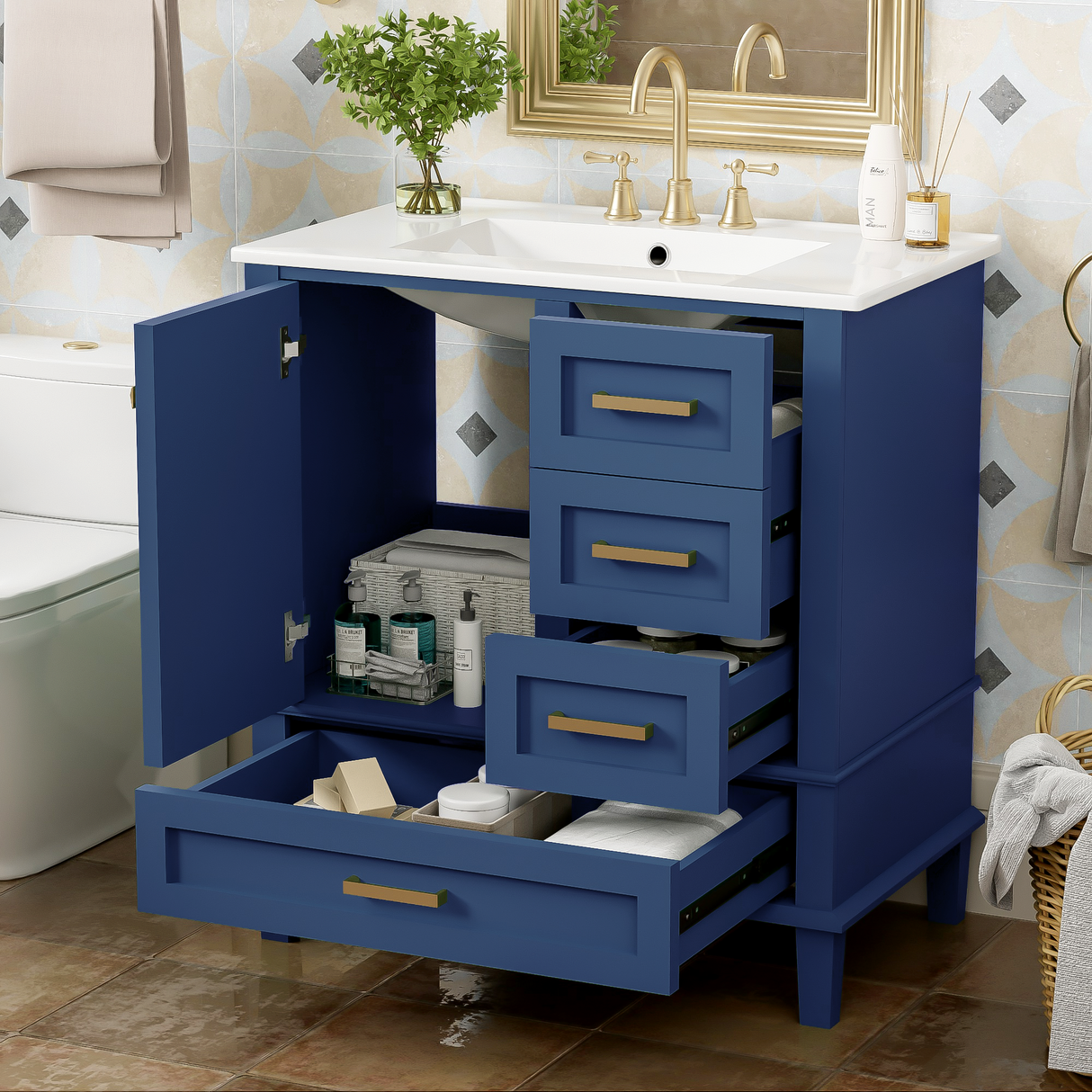 30" Bathroom Vanity with Sink Combo Set