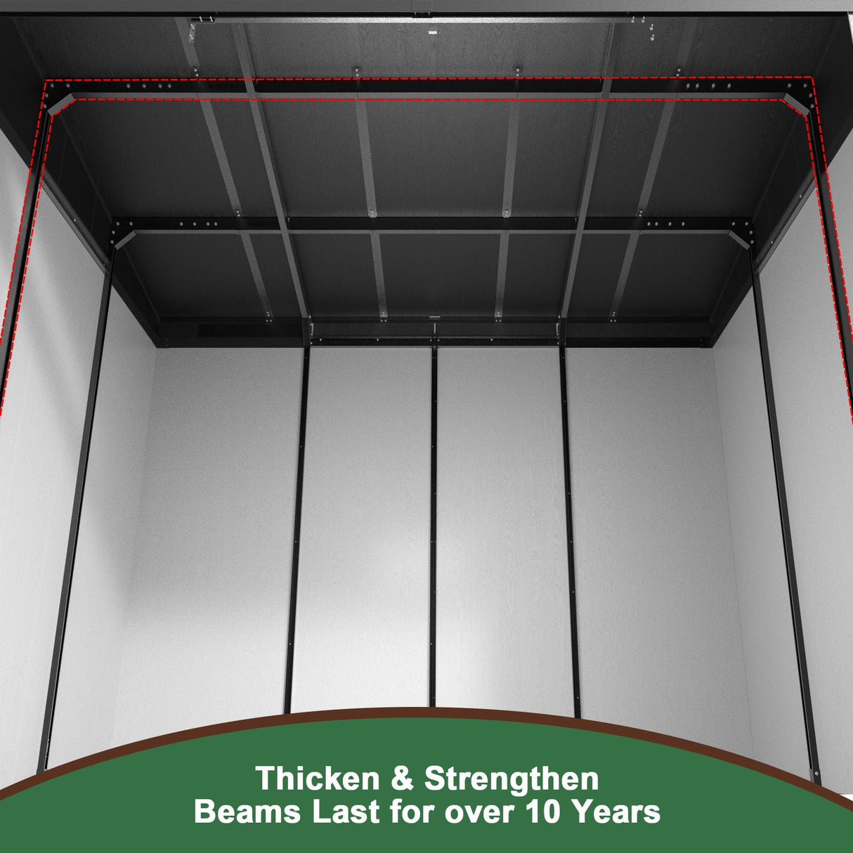 10 Ft. W X 7 Ft. D Plastic Storage Shed With Floor - Black / Gray
