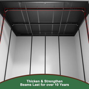 10 Ft. W X 7 Ft. D Plastic Storage Shed With Floor - Black / Gray