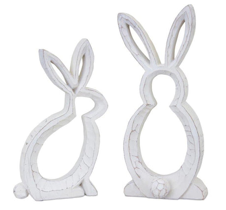 Carved-stone-bunny-outline-decor-(set-of-2)-Easter-Decor