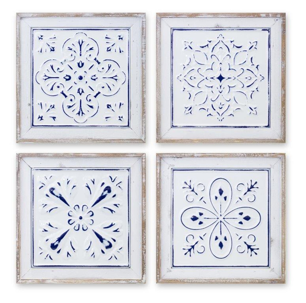 Ornate-metal-tile-plaque-(set-of-4)-Decorative-Plaques