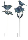 Iron-Metal-Cut-Out-Bird-and-Flower-Garden-Stake-(Set-of-2)-Garden-Decor