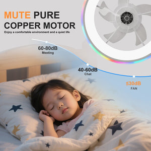 23.6" Modern RGB Ceiling Fan with Lights