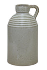 Rustic ceramic jug vase with washed cream finish 11.75"h