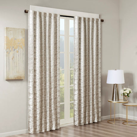 Jacquard lined total blackout rod pocket/back tab curtain panel (only 1 pc panel)