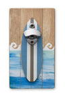 Wooden surfboard bottle opening wall hanging 11"h