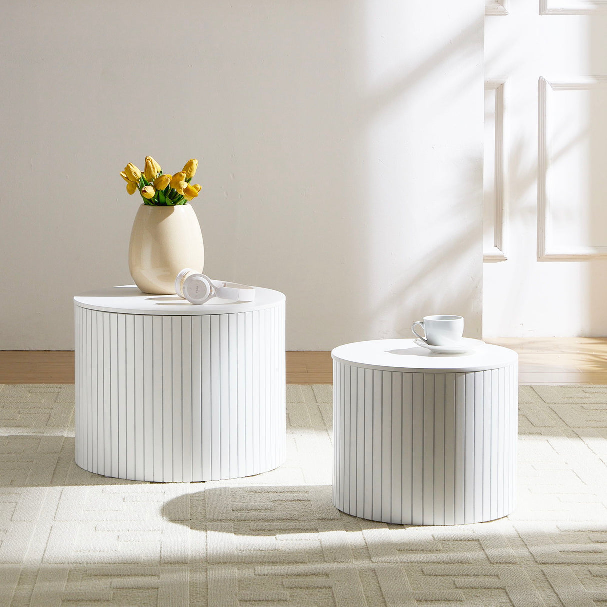 Handcrafted Nested Table Set, 2 Pieces