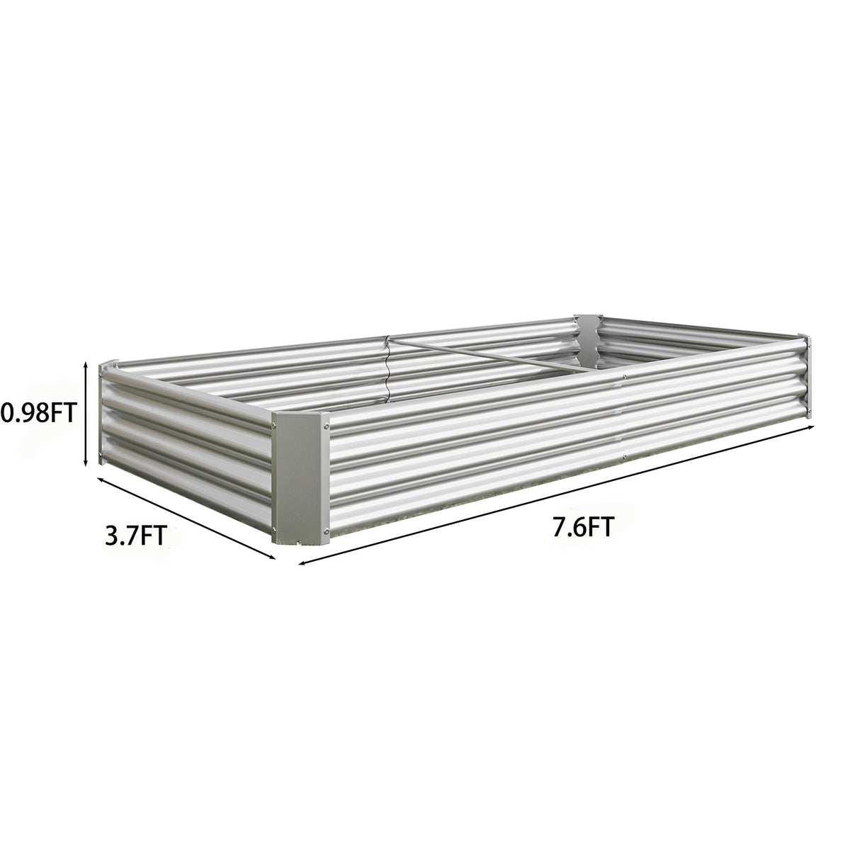 Raised Garden Bed Kit - Metal Raised Bed Garden 7.6x3.7x0.98ft