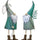 Iron-metal-standing-garden-gnome-with-flower-(set-of-2)-Garden-Decor