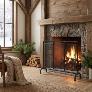 Celeste 1 Panel Iron Fireplace Screen 36" W x 29" H